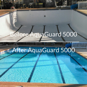 Commercial Pool, before and after AquaGuard 5000