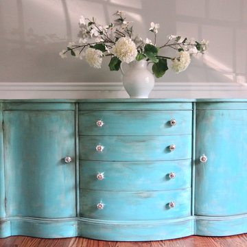 Hand Painted Cabinet Featured in Creating Vintage Charm's Magazine July 2014