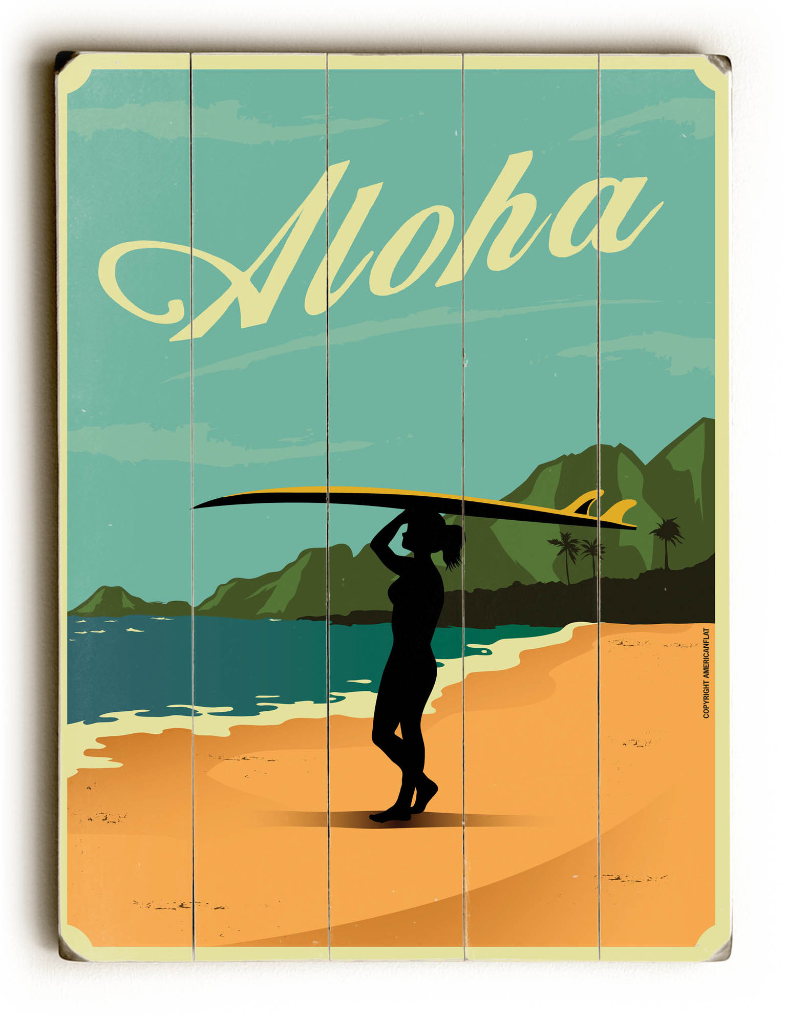 Aloha Wooden Sign, 34x25 - Beach Style - Novelty Signs - by Lightning E ...