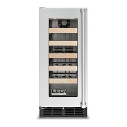 Viking 15" Undercounter Wine Cellar, Stainless Steel Left Hinge | VWCI1150GLSS - Beer And Wine Refrigerators
