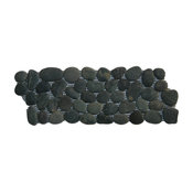 4"x12" Charcoal Black Pebble Tile Border