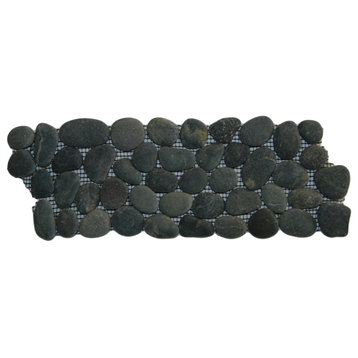 Charcoal Black Pebble Tile Border