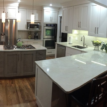 White Shaker/Storm Gray Transitional Kitchen