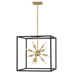 HInkley - Hinkley Aros Large Open Frame Pendant, Black* - The striking Aros pendant showcases a provocative mid-century modern starburst cluster in a luxurious Warm Brass or Polished Nickel framed by an articulating, angular cage in prominent Black. For added drama, the sophisticated pendants dazzle with dimension to fill unique spaces or higher ceilings. Aros is part of the Lisa McDennon Collection.