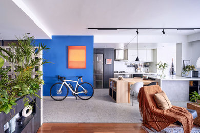 Living room - mid-sized contemporary living room idea in Other