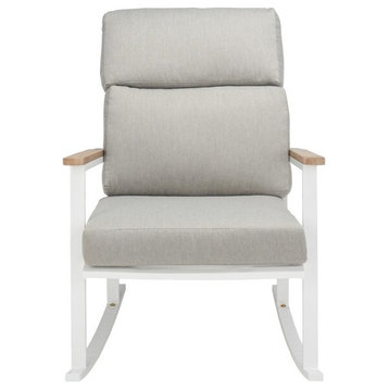 Safavieh Brutus Rocking Chair White / Light Grey