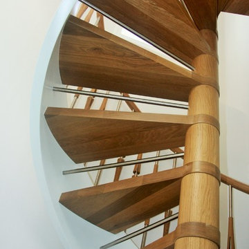 Custom Solid Smoked White Oak Stairs