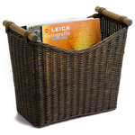The Basket Lady - Narrow Wicker Magazine Basket - This magazine basket makes the most of a room with limited space. Attractive, sturdy and well proportioned for magazines and papers.