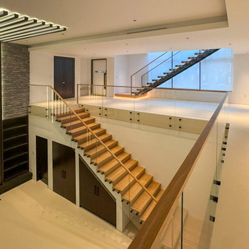 Project #126 | Contemporary Staircases with Integrated LEDs & Glass Railing