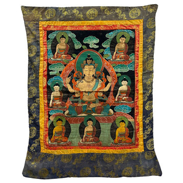 Consigned 19th Century Antique Tibetan Hand Painted Buddhist Thangka