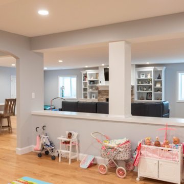 Basement Renovation with Play Area and Kitchenette