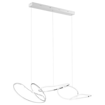 Seoul Hoops Rectangular Chandelier Integrated LED, Dimmable, Chrome