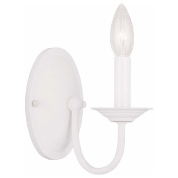 1-Light Wall Sconce, White
