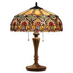 CHLOE Lighting - Sunny 2-Light Floral Table Lamp - SUNNY, a Floral style table lamp, will provide the design focal point for your home. Expand the effect by adding one or more of the other lamps in this design style. Expertly handcrafted with top quality materials including real stained glass, sparkling crystals and gem-like cabochons.