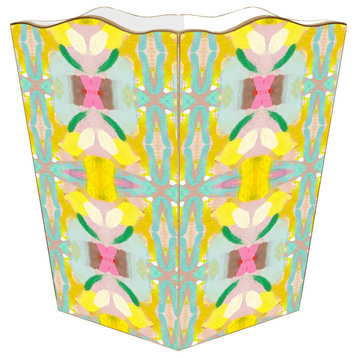 WB7786LP-With a Twist by Laura Park Wastepaper Basket, Scalloped Top