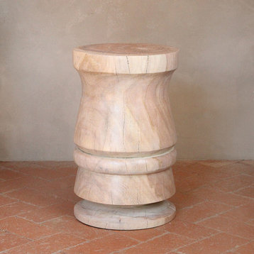 Bosque Stool Table, White Wash