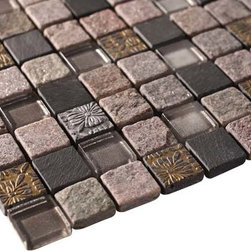Glossy and Matte Egyptian Rock Square Stones Porcelain Mosaic Tiles - Home Accessories & Decor