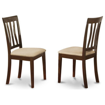East West Furniture Antique 39" Wood Dining Room Chairs in Cappuccino (Set of 2)