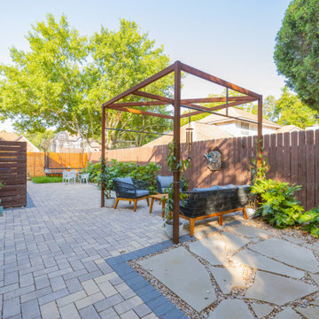 Arial Structure Pergola, Pavers, Oasis