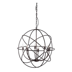 Helvine Rustic Iron Orb Chandelier - Chandeliers
