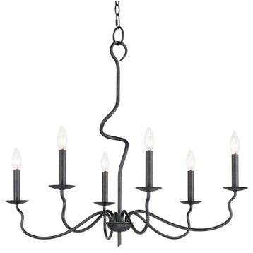 Maxim 27706 Padrona 6 Light 33"W Candle Style Chandelier - Black Oxide