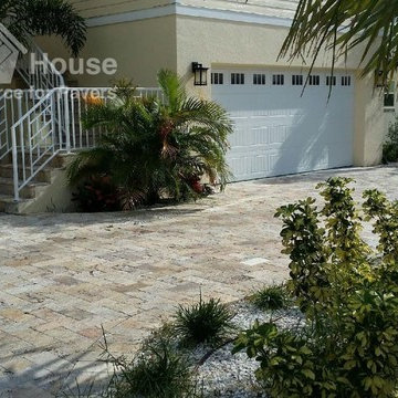 Clearwater Travertine Paver Installation Driveway