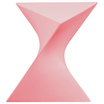 Leisuremod Randolph Modern Triangle Accent Side End Table, Pink, Singles