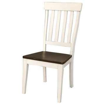 A-America Mariposa Slatback Dining Side Chair in Cocoa and Chalk (Set of 2)