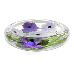 Lavender And Purple Anemone Flower Bowl - Home Decor