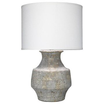 Modern Minimalist Ceramic Faux Concrete Table Lamp 26 in Gray Urn Shape Rustic