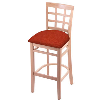 3130 25 Counter Stool with Natural Finish and Graph Poppy Seat