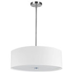 Dainolite - Dainolite 571-204P-PC-WH Everly, 4 Light Pendant, Chrome - Warranty: 1 Year Room Style: Living/FoyEverly 4 Light Penda Polished Chrome Whit *UL Approved: YES Energy Star Qualified: n/a ADA Certified: n/a  *Number of Lights: 4-*Wattage:60w E26 bulb(s) *Bulb Included:No *Bulb Type:E26 *Finish Type:Polished Chrome