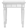 Glenview Glam Mirrored Square End Table, Matte Silver