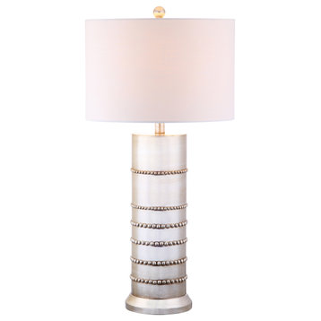 Evelyn 31" Resin Table Lamp, Silver