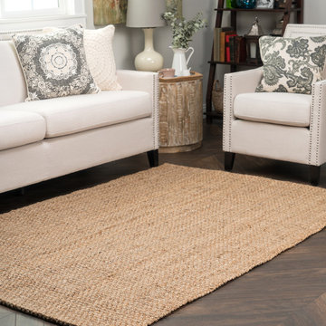 Savannah Hand-woven Jute Area Rug Natural/Grey