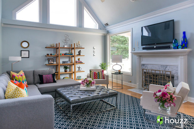 Transitional Living Room by Rachel Oliver Design, LLC