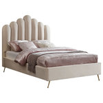 Meridian Furniture - Lily Velvet Bed, Cream, Full - Elegant and eye-catching, the stunning cream velvet Lily Full Bed from Meridian Furniture is the perfect addition to any space.