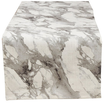 Marmo Design Unlined Marble Print Cotton 16"x72" Table Runner