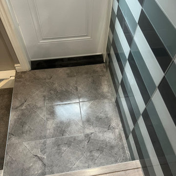 Kitchen Install, Custom Backsplash, Floating Shelves