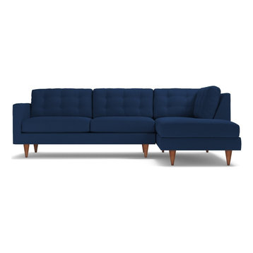 Logan 2-Piece Sectional Sofa, Cobalt Velvet, Chaise on Right