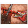 "Acustica" Guitar Wall Art Primo Mixed Media Hand Painted Iron Wall Sculpture
