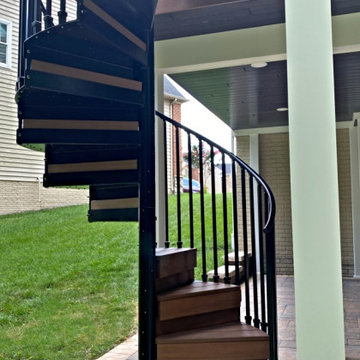 Stunning Fortress Steel Framed Azek Deck and Nicolock Patio in Ellicott City