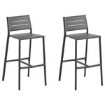 Oxford Garden - Eiland All Aluminum Bar Stool, Carbon Powder/Coated Aluminum Frame, Set of 2 - With a subtle, sophisticated look, the Eiland Bar Stool will complement a variety of outdoor spaces. Fabricated using lightweight, low-maintenance, durable powder-coated aluminum.