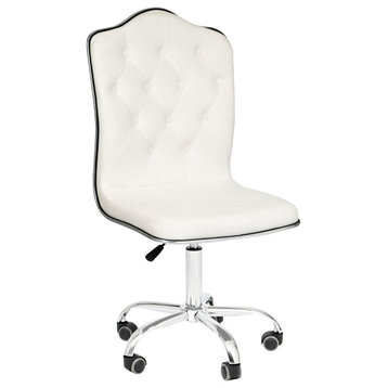 Royal Tufted Vanity Chair, White