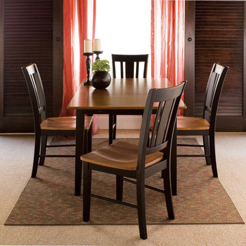 Traditional Dining Room Set In Black And Cherry Finish