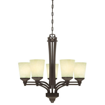 Westinghouse 6307100 Malvern 5 Light 24-1/8"W Shaded Chandelier - Oil Rubbed