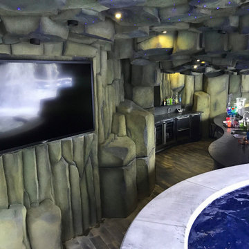Alpine New Jersey - Pool Grotto Interior with Swim up Bar, Outdoor Kitchen, TV,