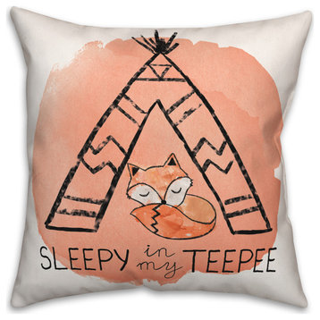Sleepy Teepee 18x18 Throw Pillow