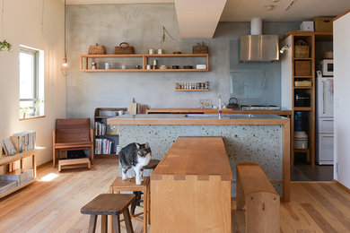 Design ideas for a small contemporary kitchen in Tokyo.