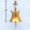 Anchor Brass Bell 8'', Decorative Brass Bell, Nautical Hanging Brass Bell, B